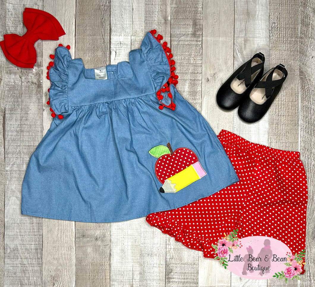 Polka Dot Apple Short Set