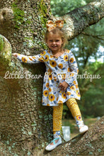 Load image into Gallery viewer, Mustard Floral Tunic and Polka Dot Leggings
