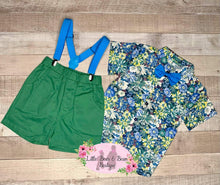 Load image into Gallery viewer, Tropical Suspender Short Set
