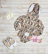Load image into Gallery viewer, Cheetah Rabbit Hooded Romper
