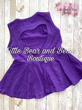 Load image into Gallery viewer, Solid Heart Back Peplum Purple
