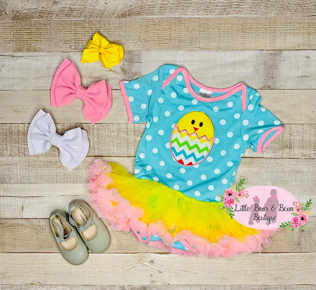Multicolor Tulle Chick Onesie