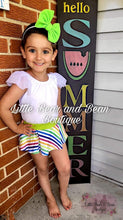 Load image into Gallery viewer, Neon Rainbow Stripe Skirted Shorties

