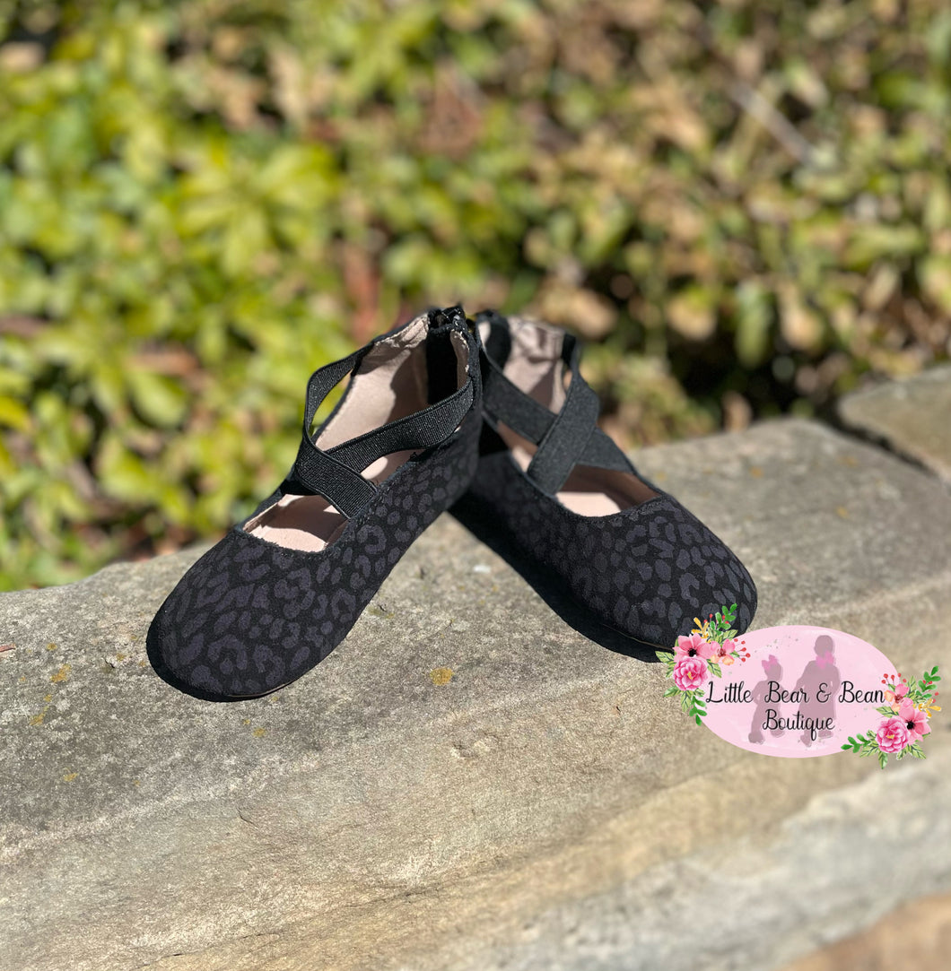 Black Leopard Ballerina Shoes