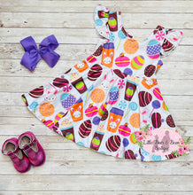 Load image into Gallery viewer, Lollipops, Coffee &amp; Eggs Twirl dress
