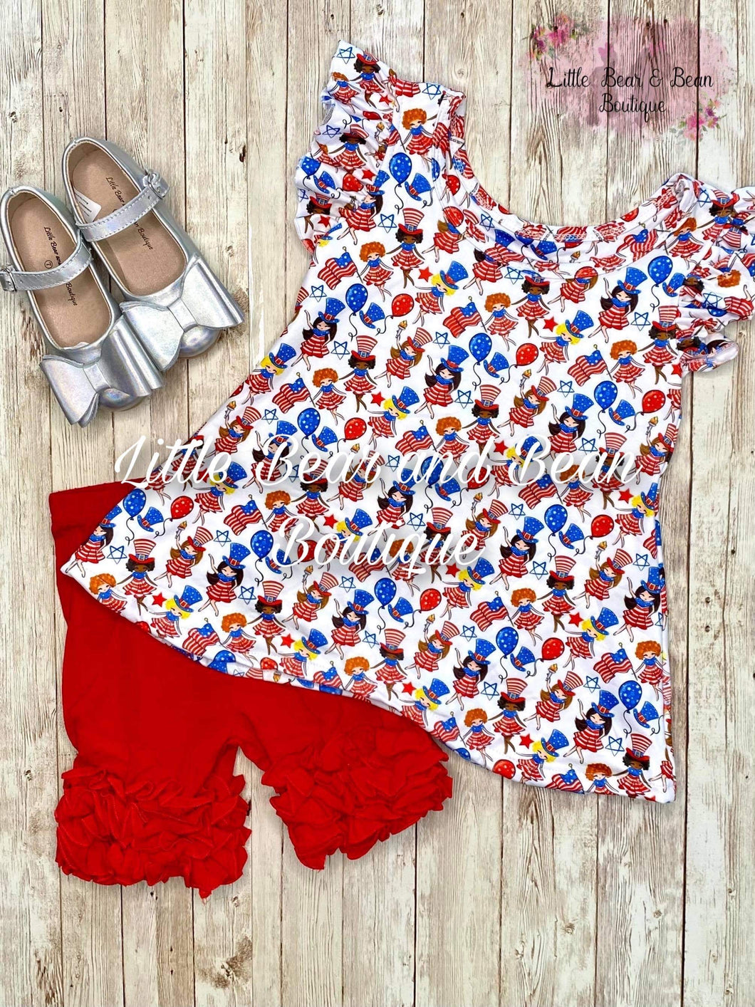 Red, White and Blue July Parade Short Set