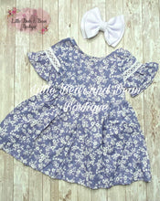 Load image into Gallery viewer, Dusty Blue Floral Dress
