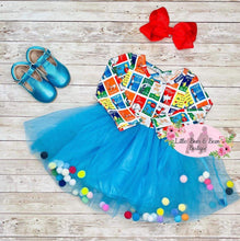 Load image into Gallery viewer, Size 12/18m- Let’s Read Pom Pom Tulle Dress
