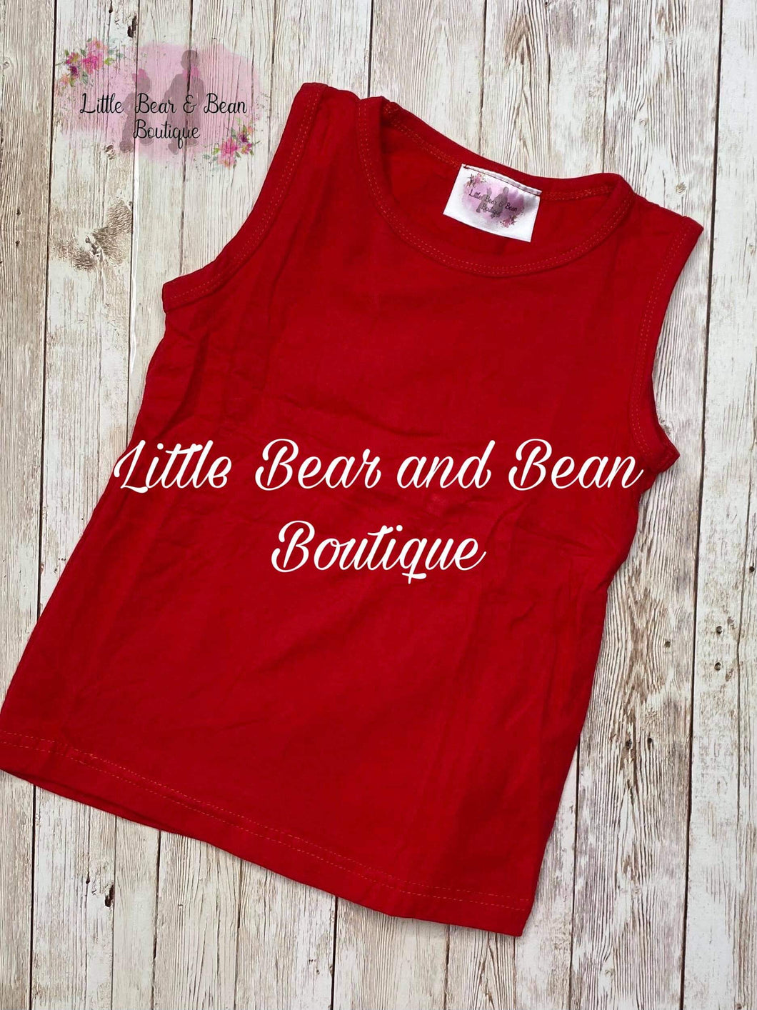 Solid Cotton Tank Red