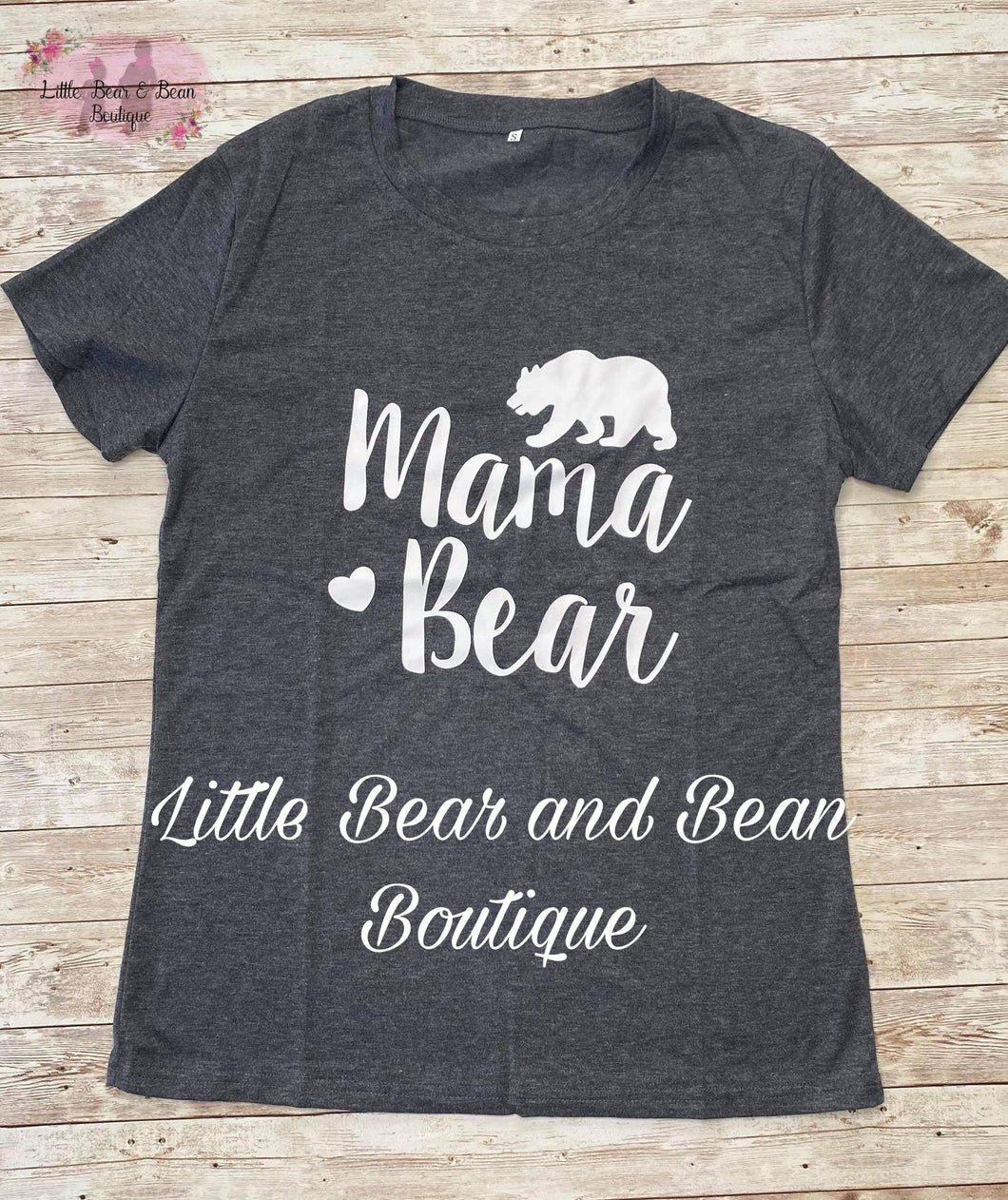 Ladies Mama Bear Tee Charcoal