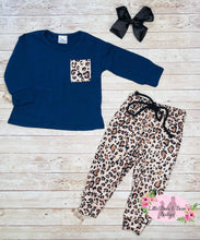 Load image into Gallery viewer, Mommy &amp; Me Navy Animal Lounge Set- Kids

