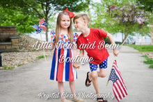 Load image into Gallery viewer, Red, White and Blue Cupcake Twirl Dress
