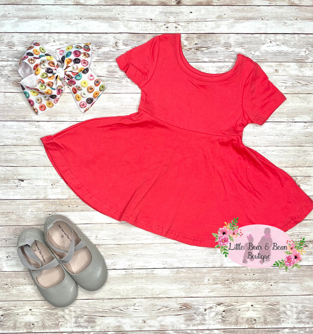 Size 18/24m- Coral Cotton Dress