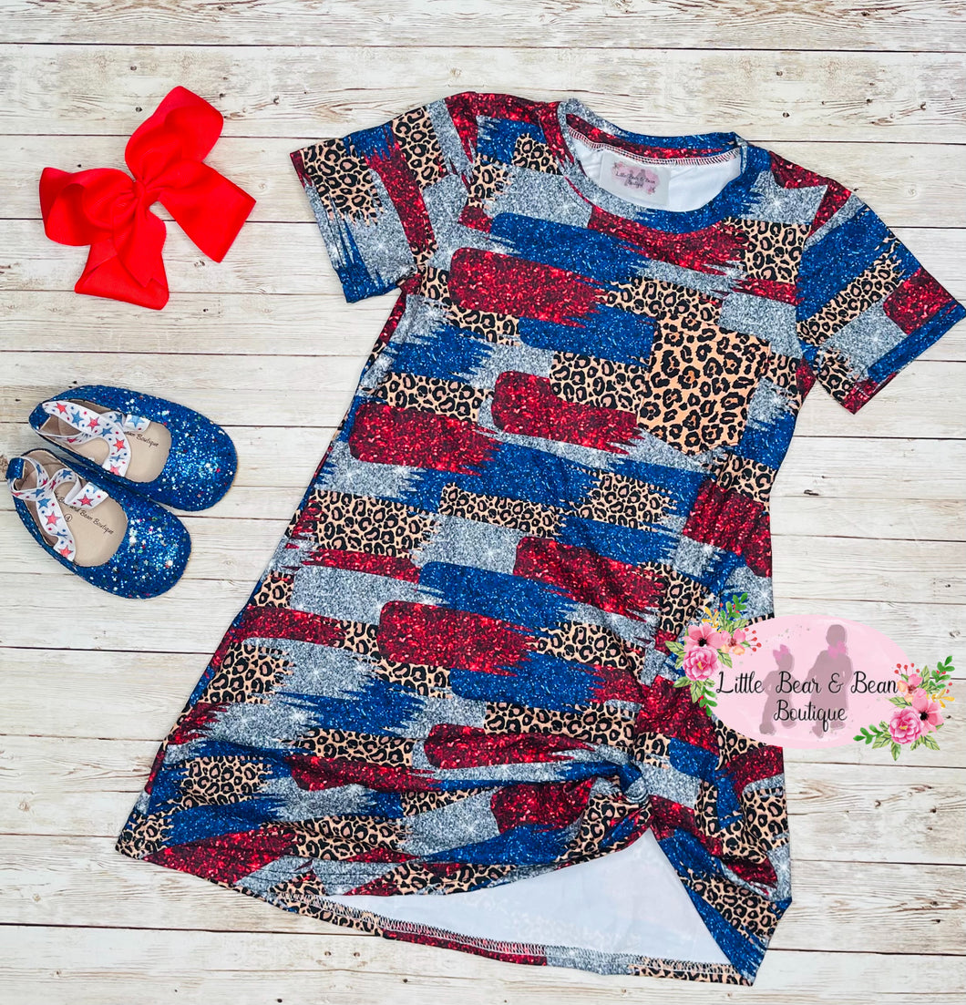 Wild And Free Paint Stroke Mommy & Me Tshirt Dress W/ Pocket - Ladies