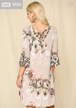 Load image into Gallery viewer, Ladies Floral Dress with Leopard Accents
