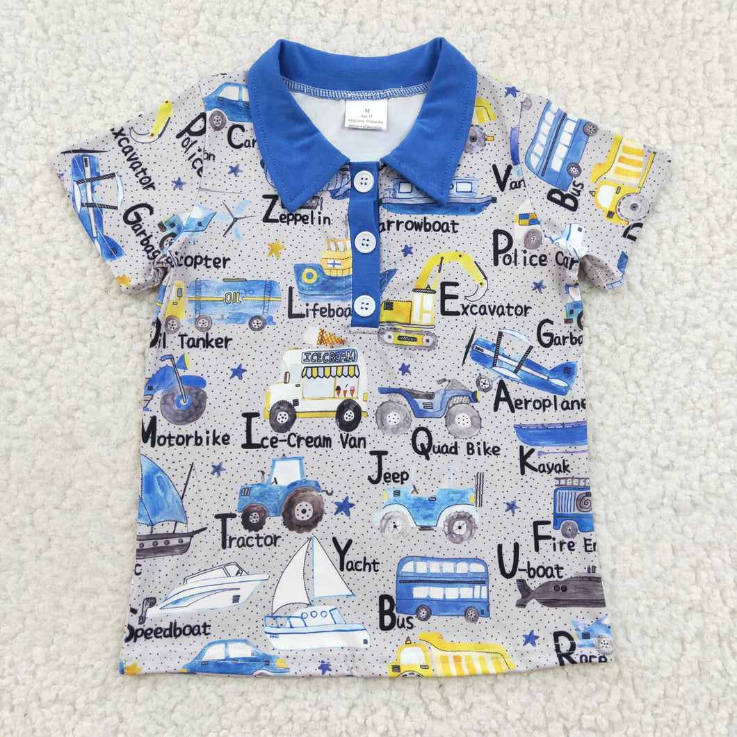 Pre-order RTS from Supplier Button Up Bus Boat Airplane Shirt