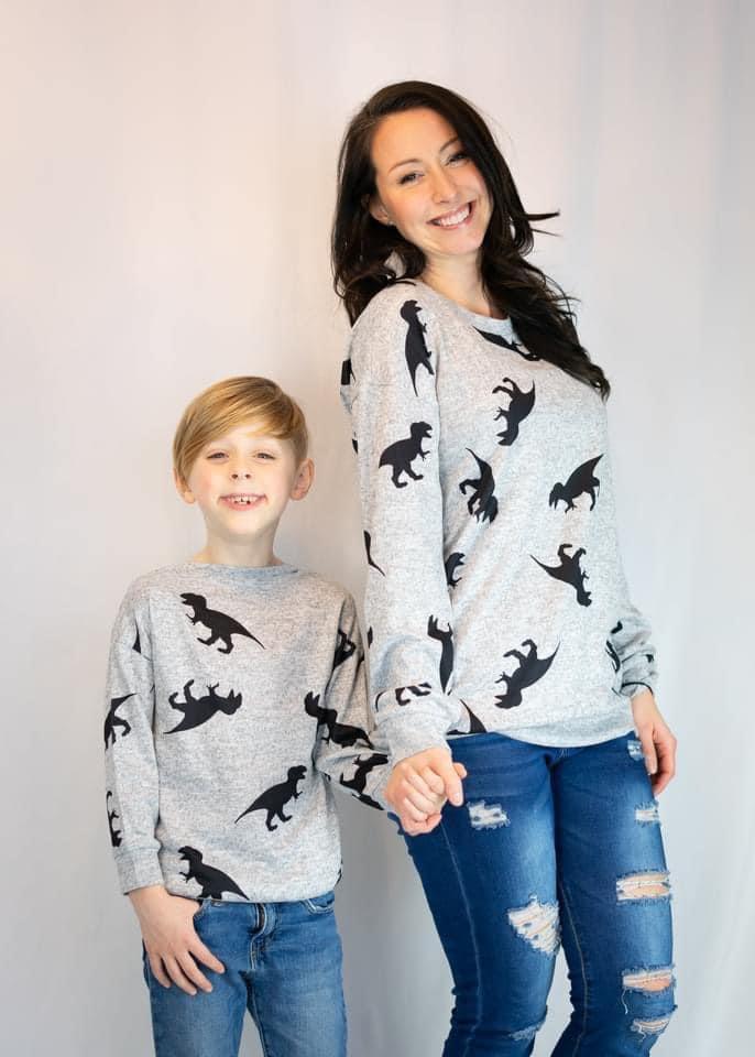 Mommy and Me Dino Light Sweatshirts